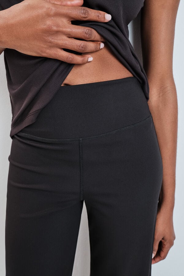 Dash and Stars Crne rebraste duge palazzo pantalone black