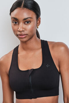 Dash and Stars Fekete k&ouml;z&eacute;pen cipz&aacute;ras SEAMLESS FIT sportmelltart&oacute;