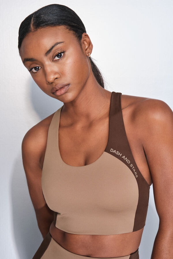 Dash and Stars Soutien desportivo 4D STRETCH com blocos de cores cru