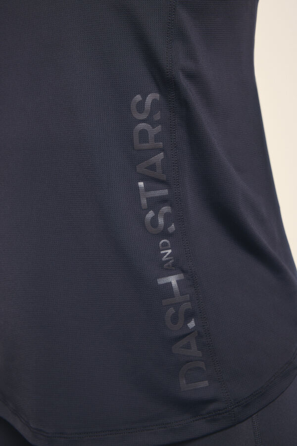 Dash and Stars T-shirt noir en microfibre dos nu noir
