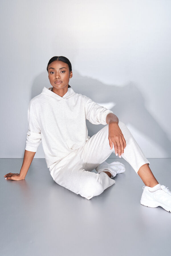 Dash and Stars Bela drapirana duks beige