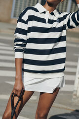 Dash and Stars Duks od 100% pamučnog flisa sa pruge print blue