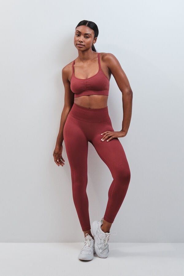 Dash and Stars Duge helanke SEAMLESS COMFORT bordo red