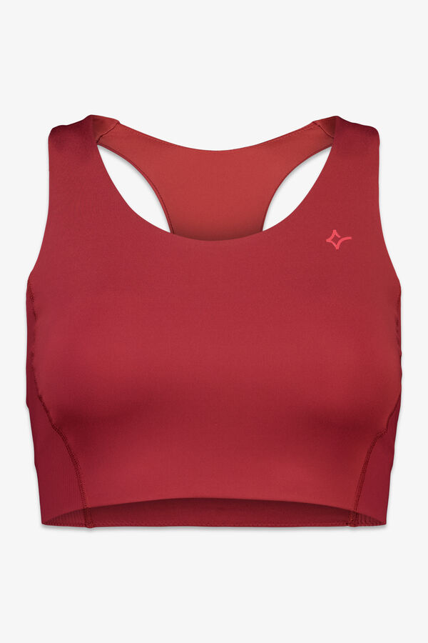 Dash and Stars soutien-gorge de sport marron extensible 4D rouge