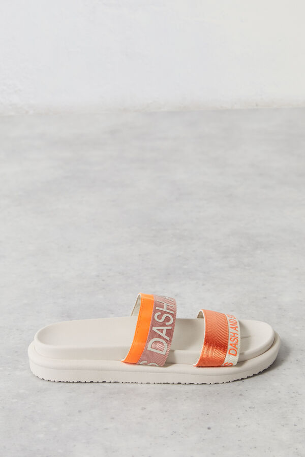 Dash and Stars Orange logo strap sandals fehér