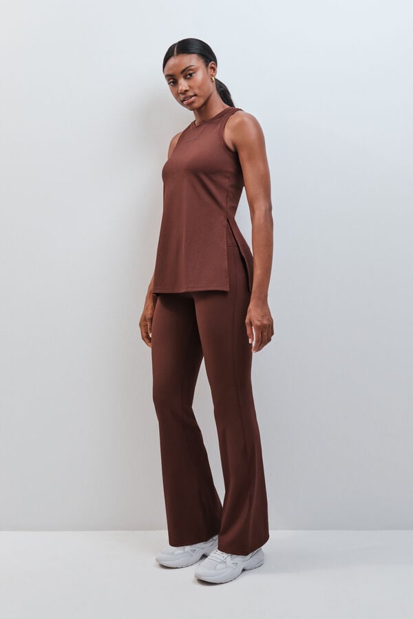 Dash and Stars Bordo rebraste helanke sa zvonastim nogavicama burgundy