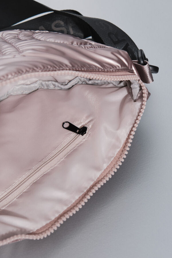 Dash and Stars Metalno ružičasta najlonska ta&scaron;na po&scaron;tanska torba beige