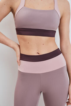 Dash and Stars Roza skraćene 4D STRETCH color block tajice