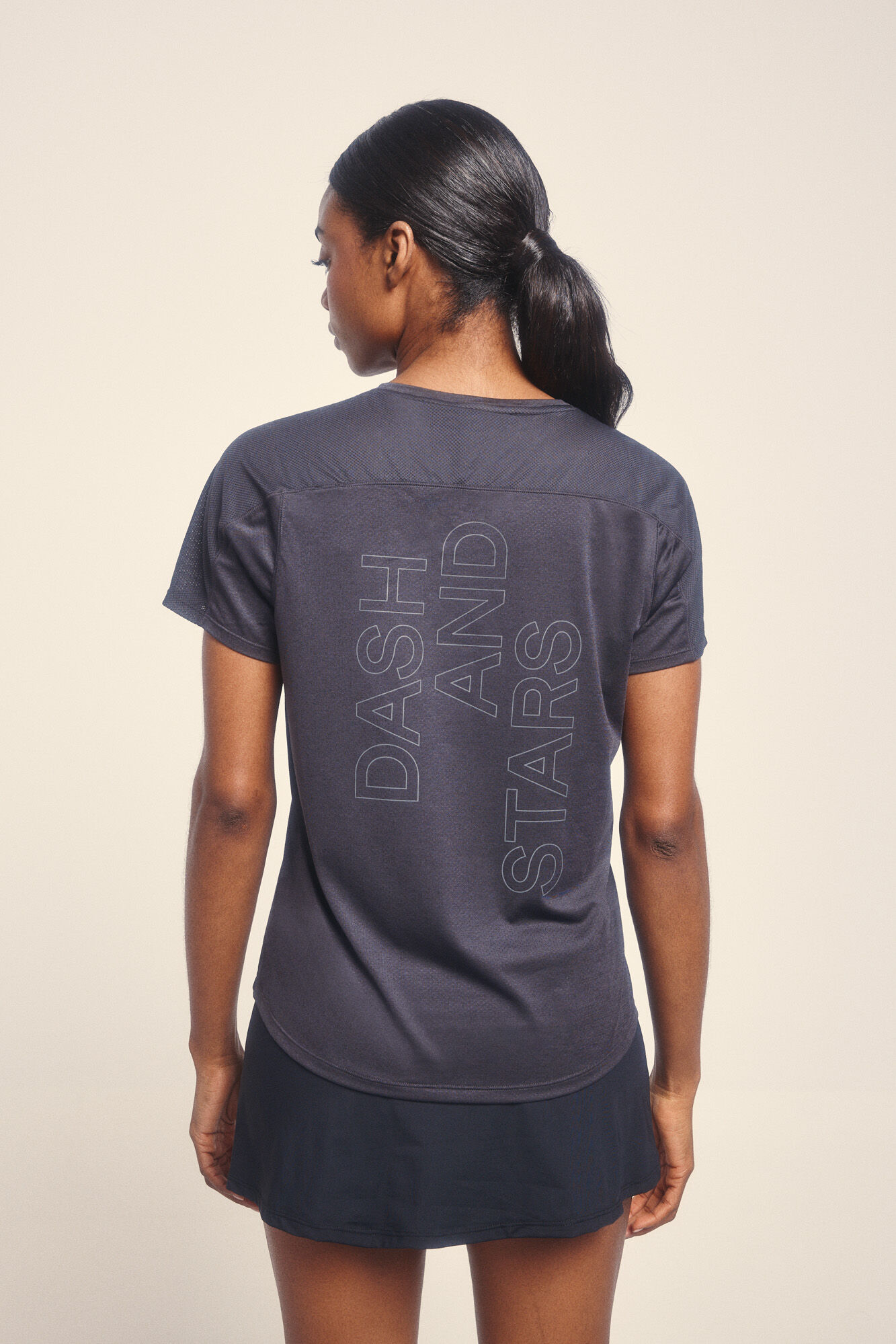 Dash and Stars Vrlo lagana crna majica 