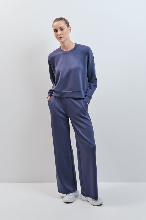 Dash and Stars Sweatshirt college em modal azul azul