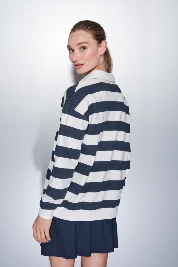 Dash and Stars Duks od 100% pamučnog flisa sa pruge print blue