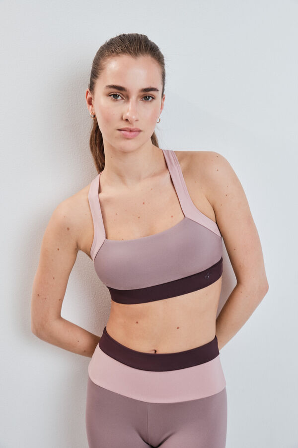 Dash and Stars Soutien desportivo 4D Stretch color block rosa rosa