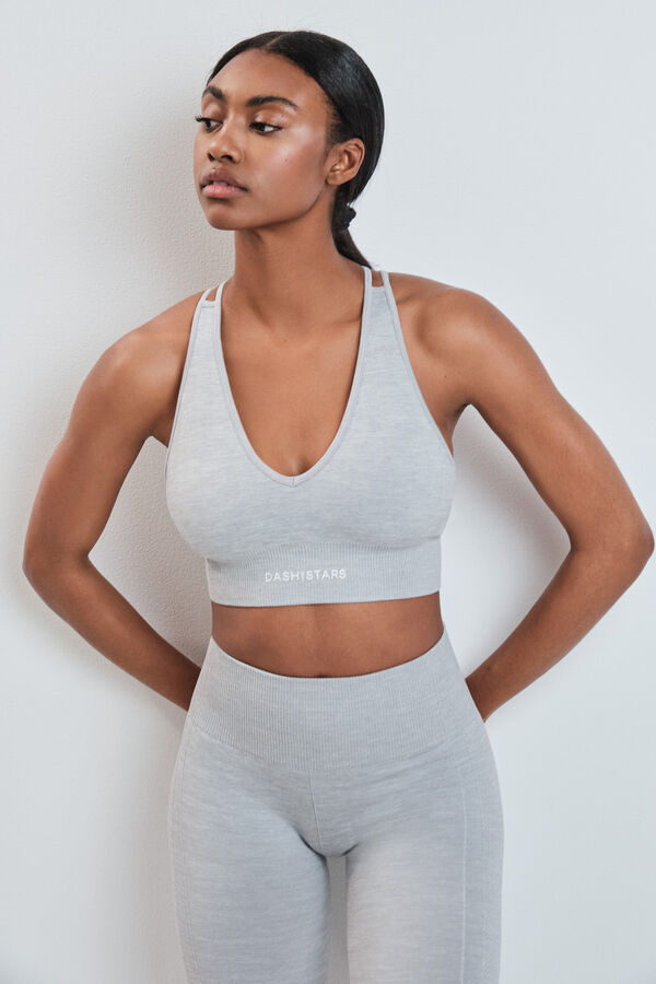 Dash and Stars Grey sports bra SEAMLESS COMFORT grey