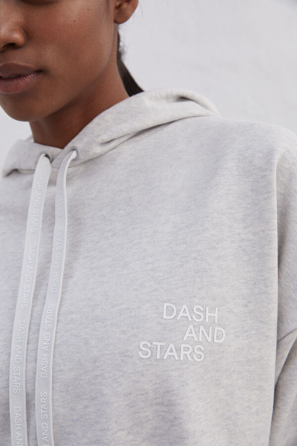 Dash and Stars Sudadera 100% algodón gris grey
