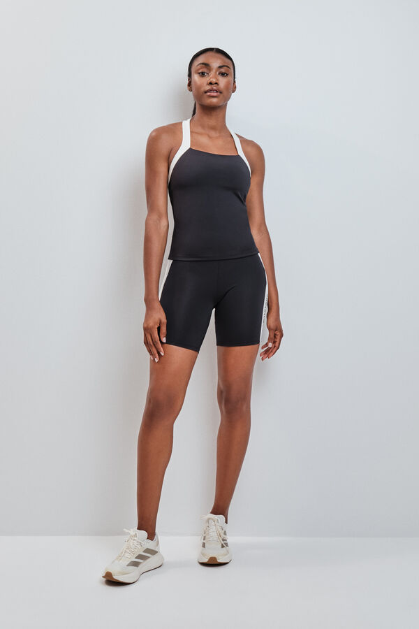 Dash and Stars Crni sportski top halter 4D Stretch sa kontrastnim detaljima black