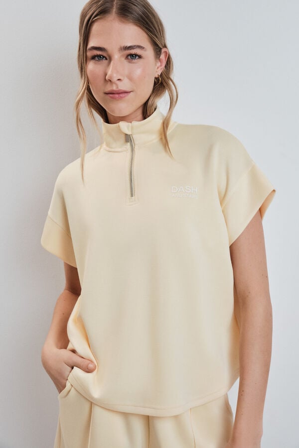 Dash and Stars Yellow soft viscose short sleeve sweatshirt yellow