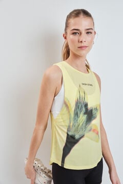 Dash and Stars Žuta majica &scaron;irokog kroja sa niskim izrezom  printed