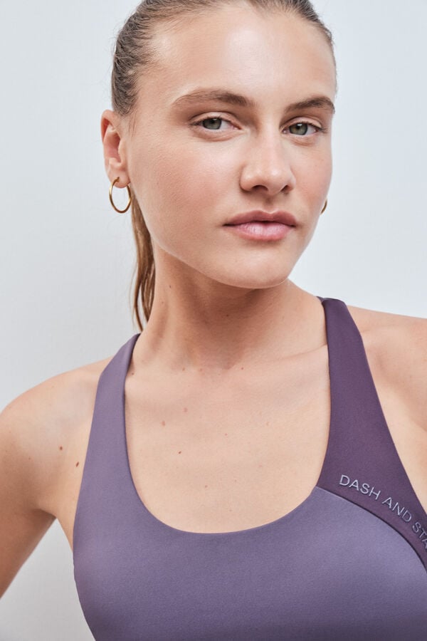 Dash and Stars Bordo sportski grudnjak crop 4D Stretch pink