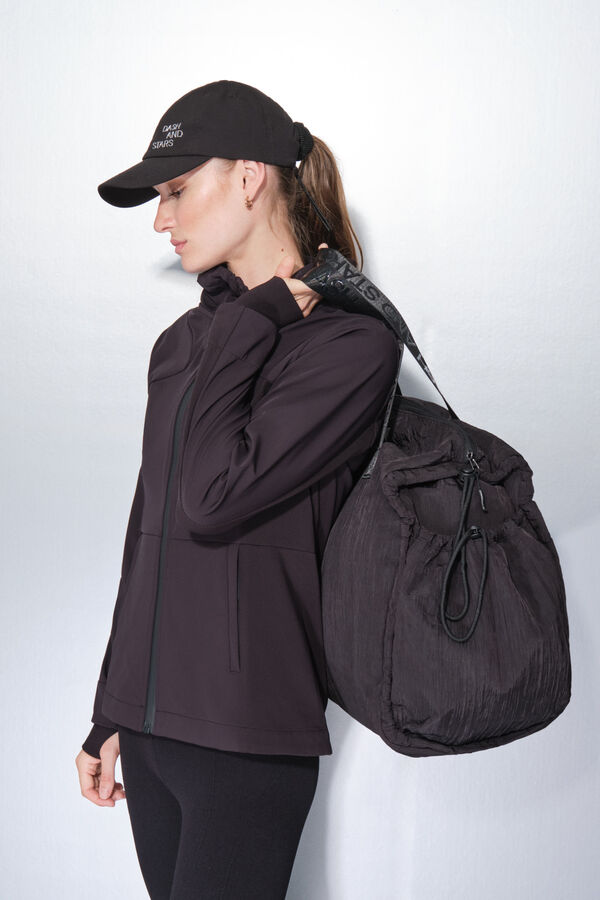 Dash and Stars Bolso viaje nylon negro satinado negro