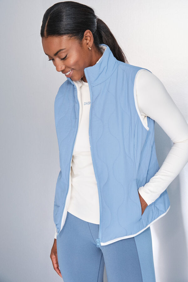 Dash and Stars Plavi podstavljeni štepano prsluk blue