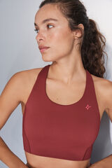 Dash and Stars soutien-gorge de sport marron extensible 4D rouge