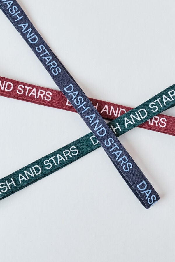 Dash and Stars Pakovanje od 3 elastična rajfa za kosu sa logom green