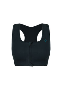 Dash and Stars Zeleni sportski grudnjak sa centralnim rajsfer&scaron;lusom SEAMLESS FIT