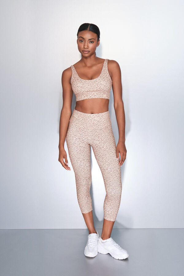 Dash and Stars Bele 4D rastegljive helanke sa životinjskim printom beige