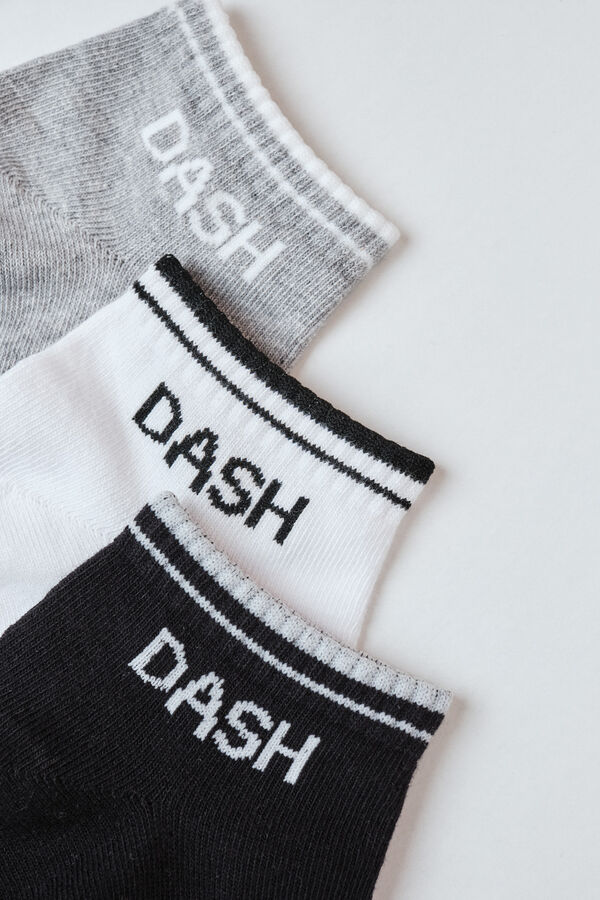 Dash and Stars 3 para kratke pamučne čarape white