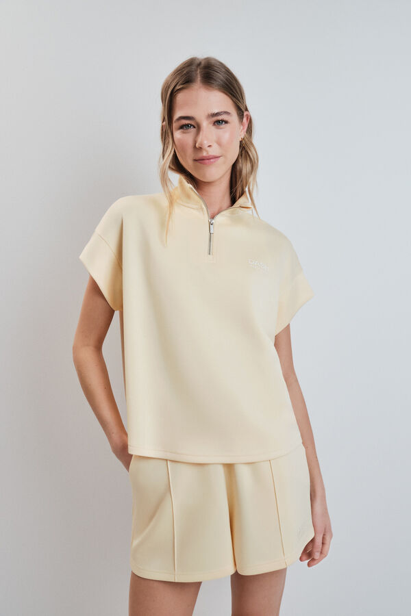 Dash and Stars Yellow soft viscose short sleeve sweatshirt yellow