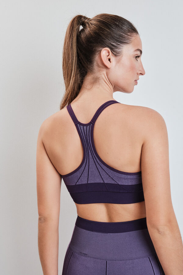 Dash and Stars Purple sports bra SEAMLESS COMFORT pink