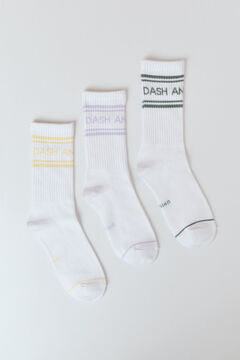 Dash and Stars Pakovanje od 3 komada pamučnih čarapa sa logom beige