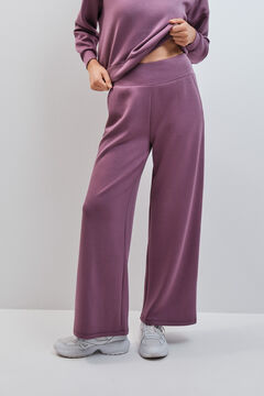 Dash and Stars Bordo &scaron;iroke duge pantalone od modala pink