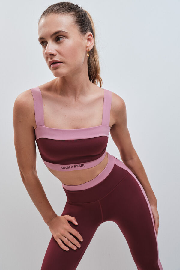 Dash and Stars Bordo sportski bandeau grudnjak 4D Stretch red
