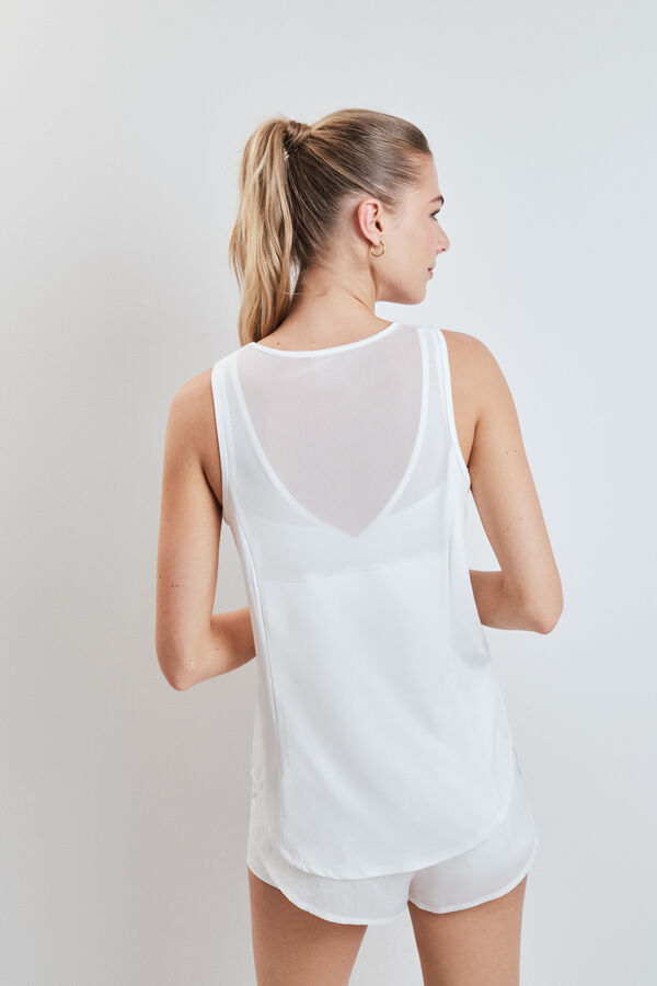 Dash and Stars Bela majica bez rukava sa halter izrezom white