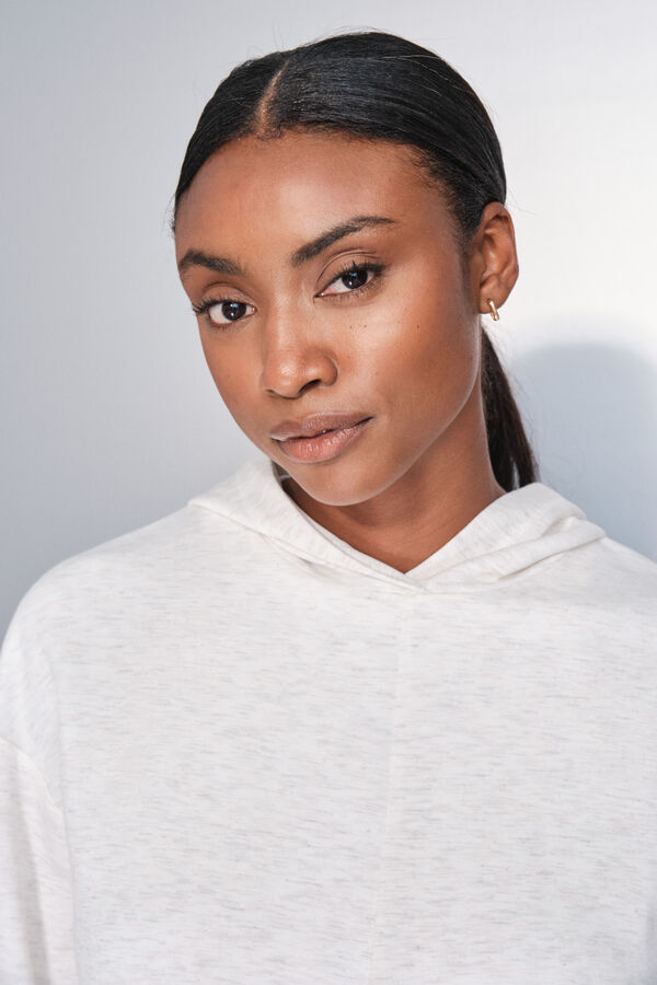 Dash and Stars Bela drapirana duks beige