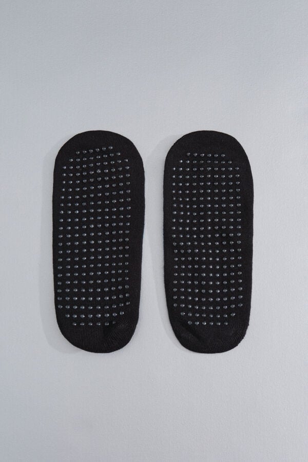 Dash and Stars Calcetines algod&oacute;n zapatilla ballet negra negro