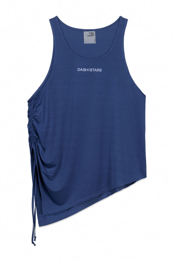 Dash and Stars Plavi asimetrični majica halter blue