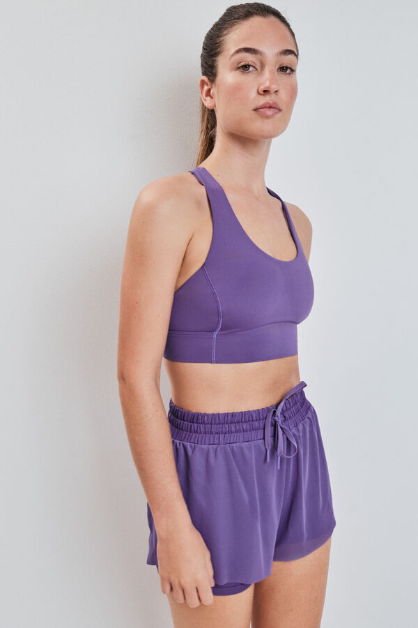 Dash and Stars Purple mesh ultra-light short pink