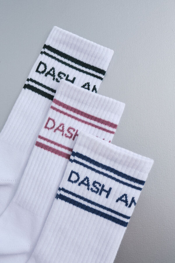 Dash and Stars Pack 3 calcetines algodón logo blanco