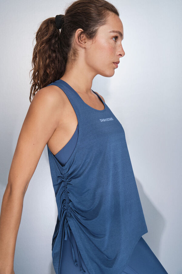 Dash and Stars Plavi asimetrični majica halter blue