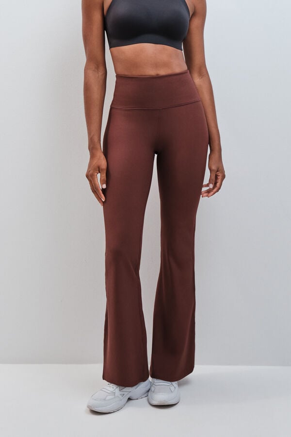 Dash and Stars Bordo rebraste helanke sa zvonastim nogavicama burgundy