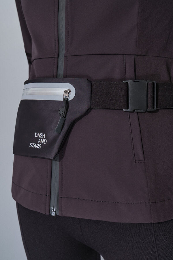 Dash and Stars Extra flat black bum bag black