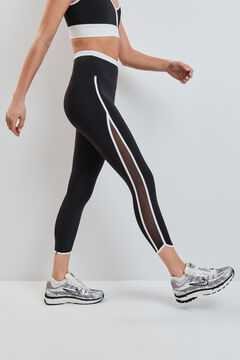 Dash and Stars Crne kratke tajice s prozirnim bočnim umecima 4D STRETCH