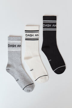 Dash and Stars Pakovanje 3 pamučne čarape srednje dužine white