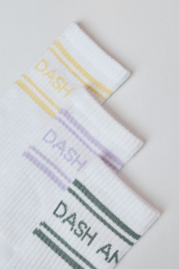Dash and Stars Pakovanje od 3 komada pamučnih čarapa sa logom beige