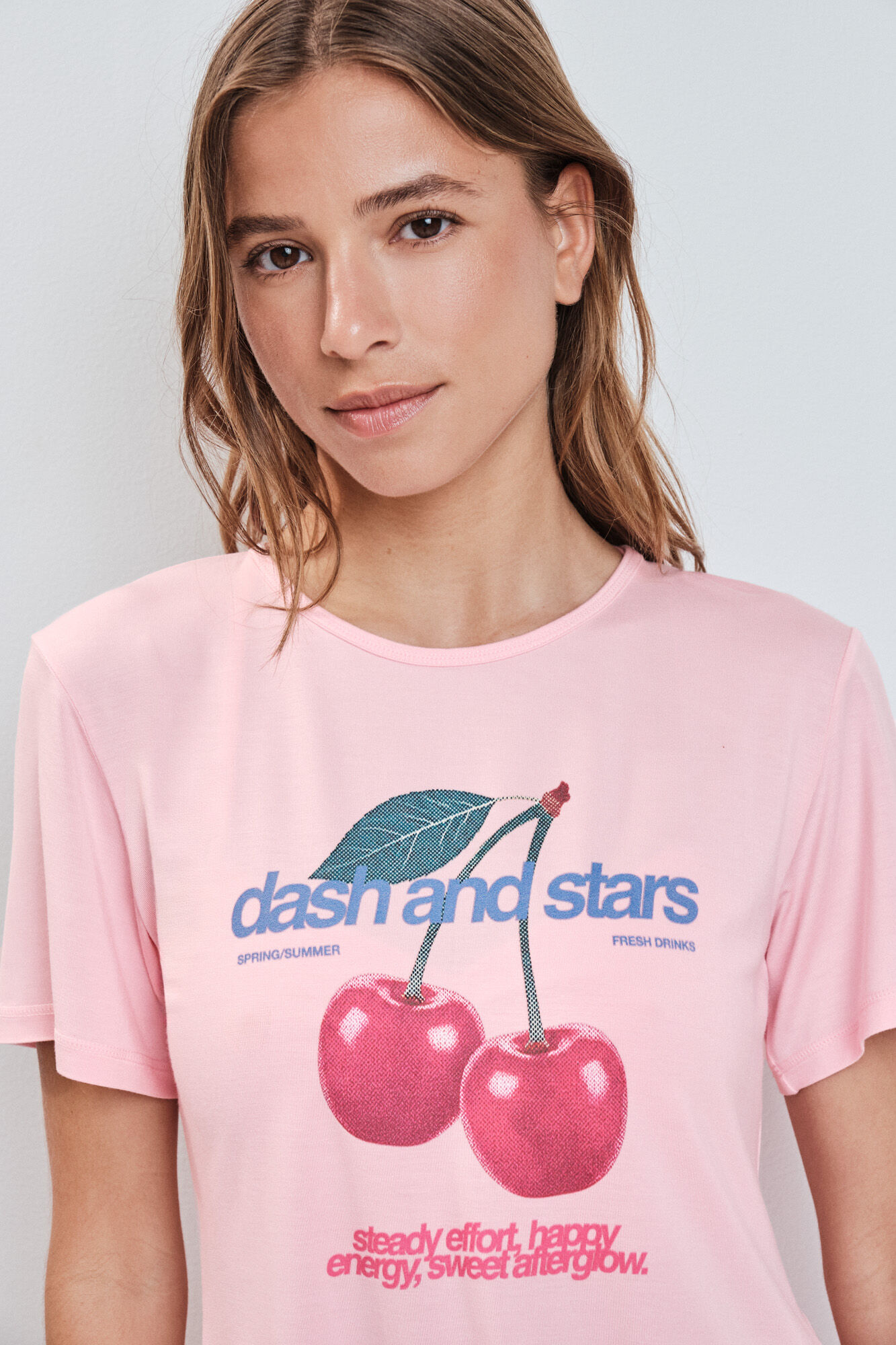 Dash and Stars Roze majica sa otvorom na leđima