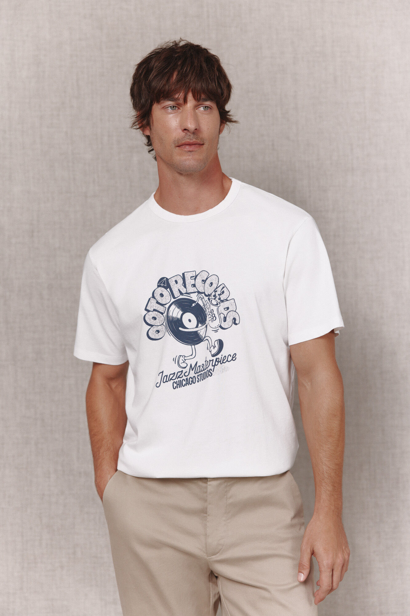 OOTO Camiseta gr&aacute;fica lavada