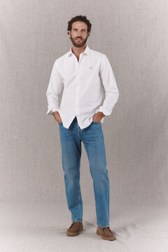 OOTO Camisa oxford lisa de manga comprida