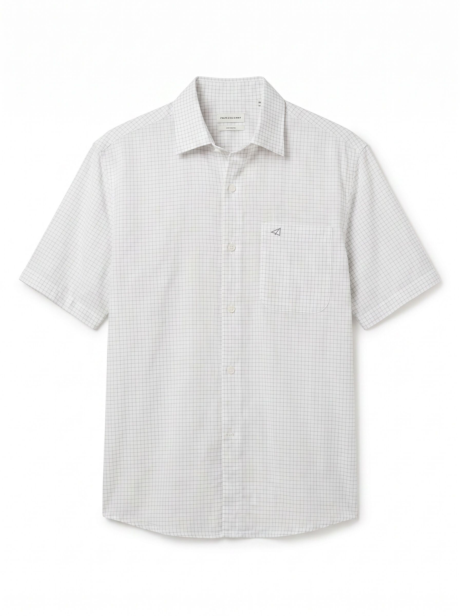 OOTO Camisa algod&oacute;n lino cuadros manga corta